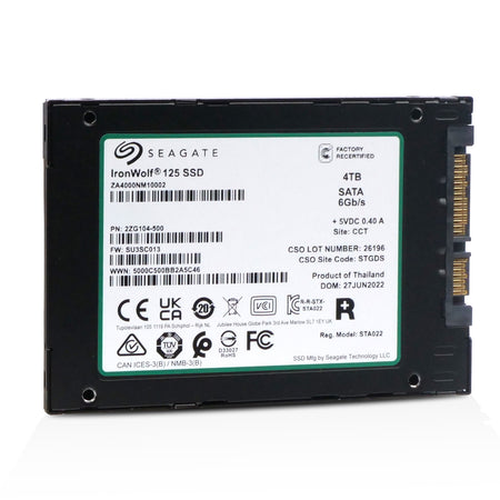 Seagate IronWolf 125 ZA4000NM10002 4TB SATA 6Gb/s 3D TLC 2.5in Recertified SSD