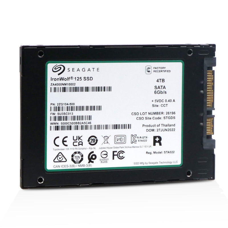 Seagate IronWolf 125 ZA4000NM10002 4TB SATA 6Gb/s 3D TLC 2.5in Recertified SSD