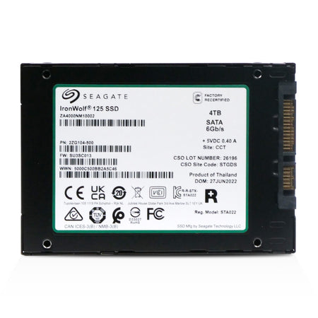 Seagate IronWolf 125 ZA4000NM10002 4TB SATA 6Gb/s 3D TLC 2.5in Recertified SSD