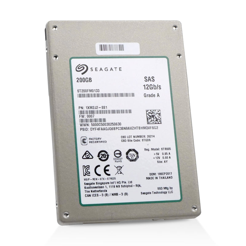 Seagate 1200.2 ST200FM0133 200GB 25 DWPD SAS Dual 12Gb/s eMLC 2.5in Recertified SSD