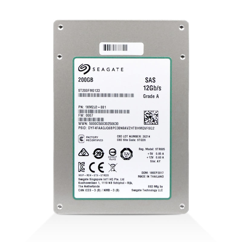 Seagate 1200.2 ST200FM0133 200GB 25 DWPD SAS Dual 12Gb/s eMLC 2.5in Recertified SSD