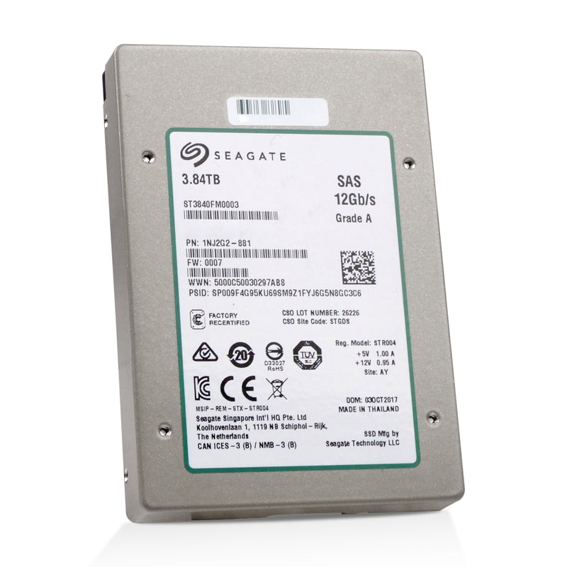 Seagate Nytro 1200.2 ST3840FM0003 3.84TB 3 DWPD SAS 12Gb/s 2.5" Manufacturer Recertified SSD