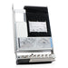 A metal server drive caddy holding a Micron brand solid-state drive (SSD) with a large heatsink and installation instructions printed on the side.