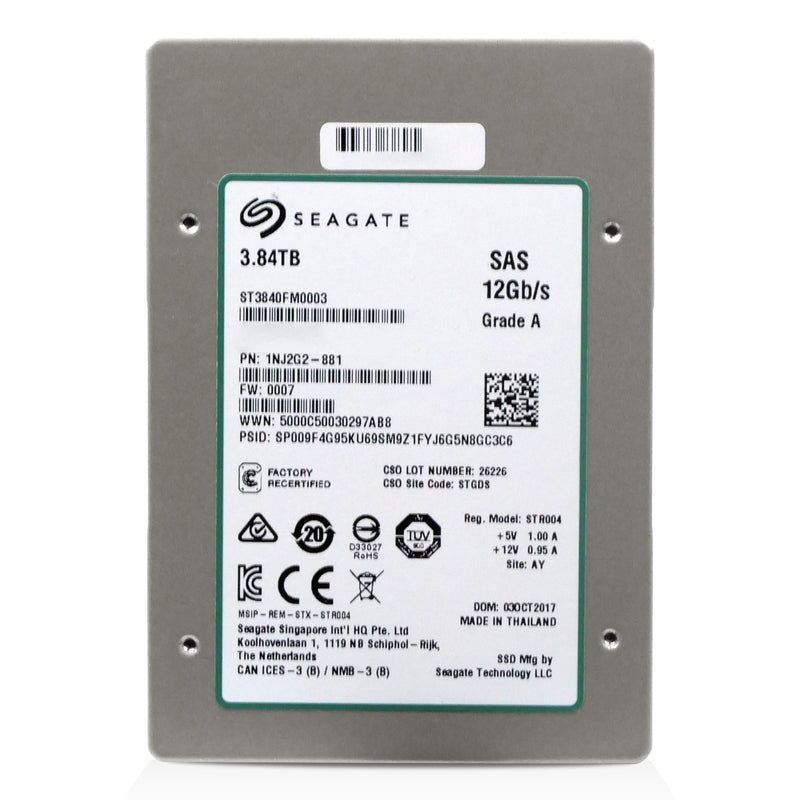 Seagate Nytro 1200.2 ST3840FM0003 3.84TB 3 DWPD SAS 12Gb/s 2.5" Manufacturer Recertified SSD