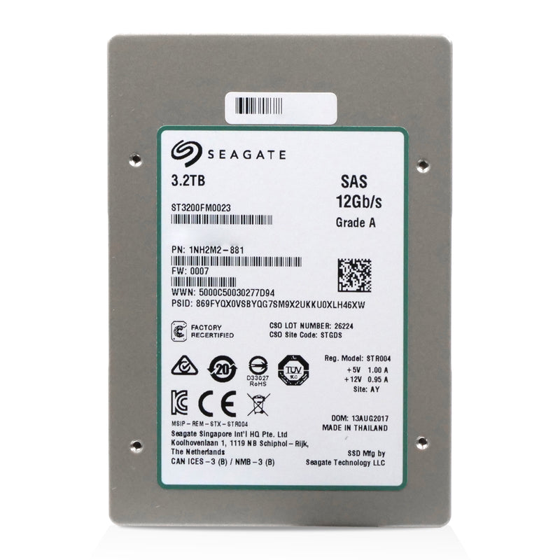 Seagate Nytro 1200.2 ST3200FM0023 3.2TB 10 DWPD SAS 12Gb/s 2.5" Manufacturer Recertified SSD
