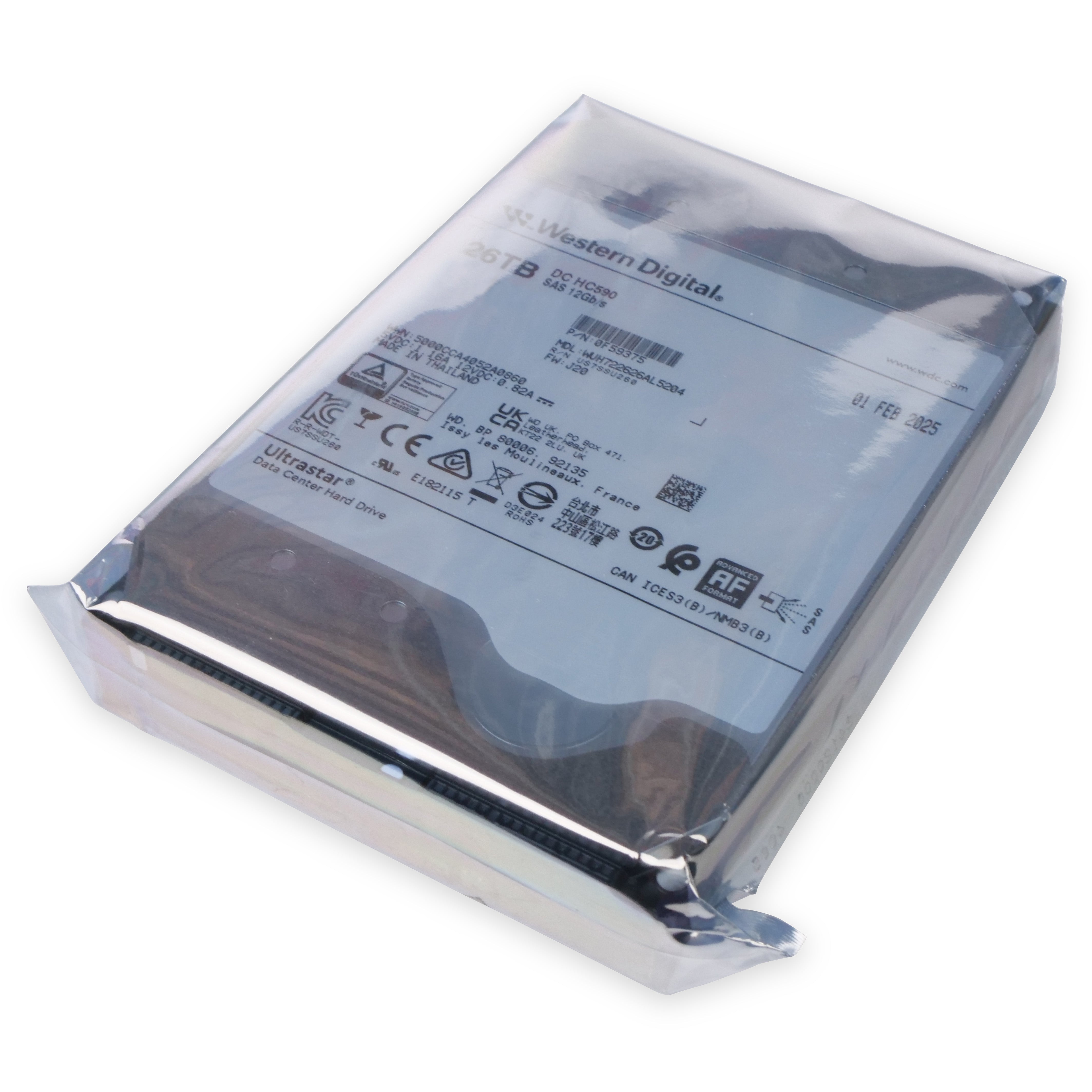 WD Ultrastar DC HC590 WUH722626AL5204 0F59375 26TB 7.2K RPM SAS 12Gb/s 512e 512MB 3.5in HDD