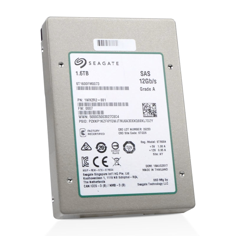 Seagate Nytro 1200.2 ST1600FM0073 1.6TB 3 DWPD SAS 12Gb/s 2.5" Manufacturer Recertified SSD