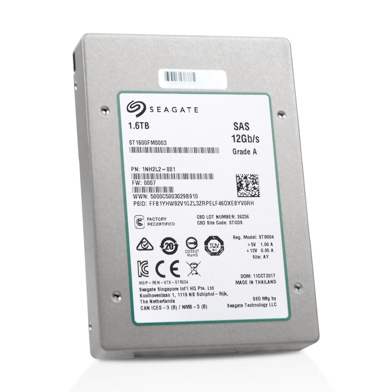 Seagate Nytro 1200.2 ST1600FM0003 1.6TB 10 DWPD SAS 12Gb/s 2.5" Manufacturer Recertified SSD