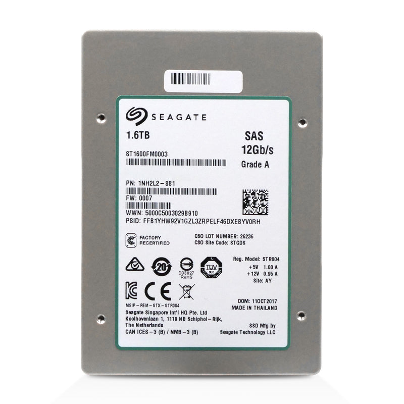 Seagate Nytro 1200.2 ST1600FM0003 1.6TB 10 DWPD SAS 12Gb/s 2.5" Manufacturer Recertified SSD