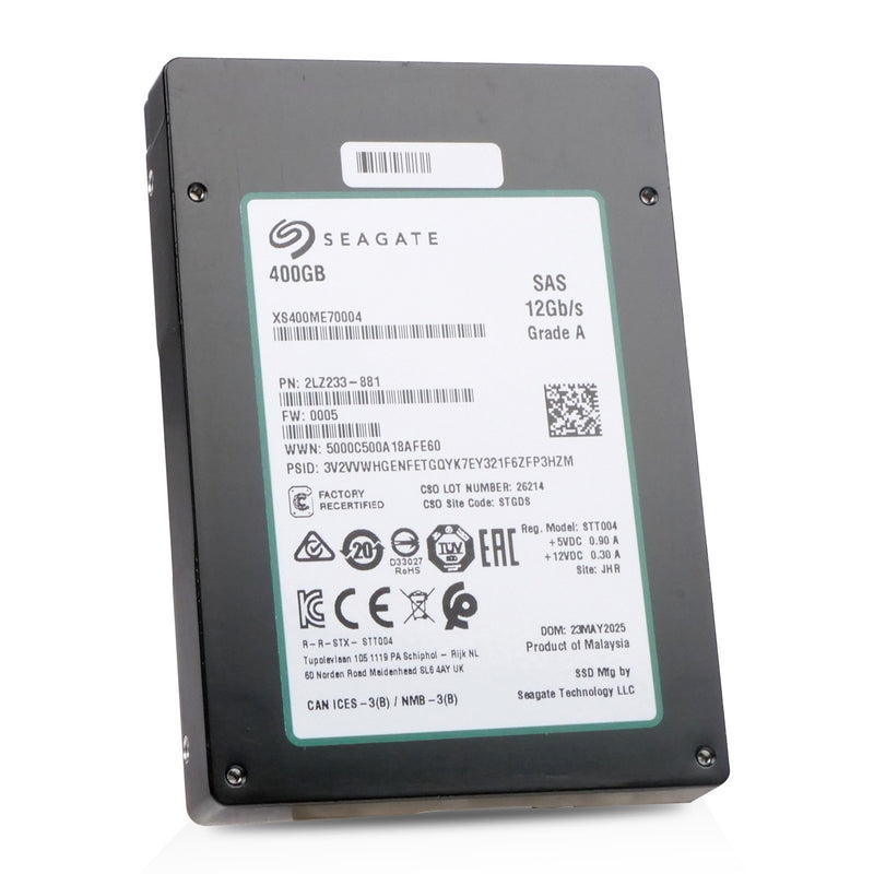 Seagate Nytro 3731 XS400ME70004 400GB 10 DWPD SAS 12Gb/s 2.5" Dual Port Write Intensive Manufacturer Recertified SSD