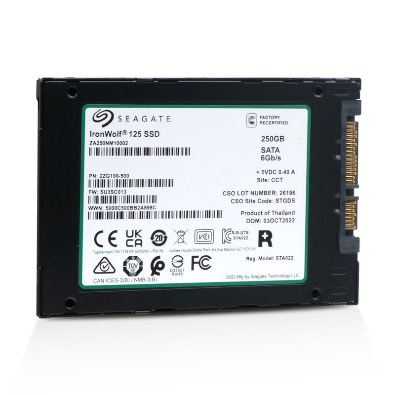 Seagate IronWolf 125 ZA250NM10002 250GB SATA 6Gb/s 3D TLC 2.5in Recertified SSD