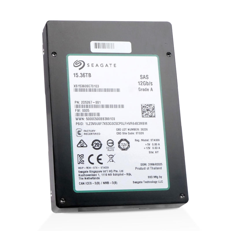Seagate Nytro 3330 XS15360SE70103 15.36TB 1 DWPD SAS 12Gb/s 2.5" Manufacturer Recertified SSD
