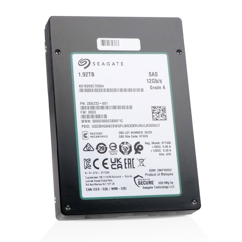 Seagate Nytro 3332 XS1920SE70084 1.92TB 1 DWPD SAS 12Gb/s 3D eTLC 2.5in Recertified SSD