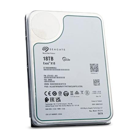 Seagate 18TB Exos X18 ST18000NM000J 7200 RPM SATA 6Gb/s 512e 256MB 3.5" Enterprise Hard Drive, 5 of 7