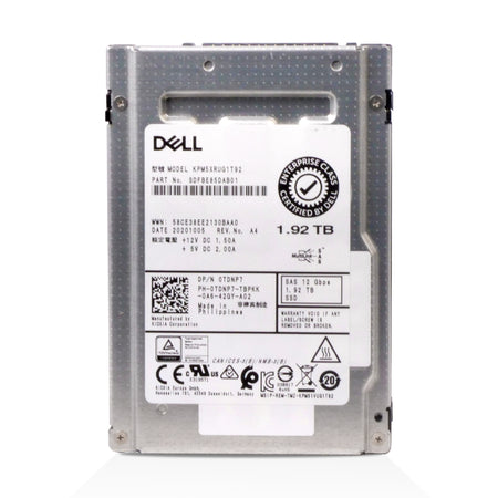 Kioxia/Dell PM5-R KPM5XRUG1T92 1.92TB 1 DWPD SAS 12Gb/s Read Intensive 3D TLC 2.5in Refurbished SSD