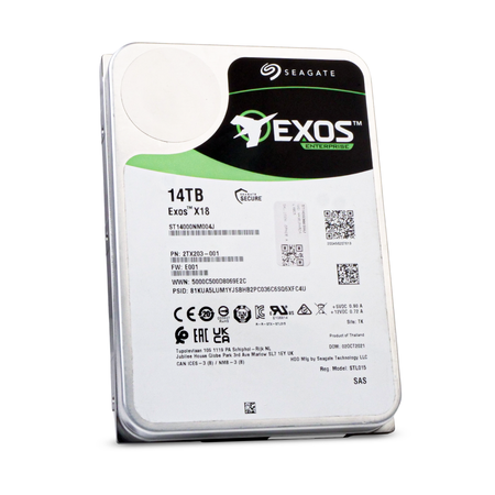 Seagate Exos X18 ST14000NM004J 14TB 7.2K RPM SAS 12Gb/s 512e 256MB 3.5in Refurbished HDD