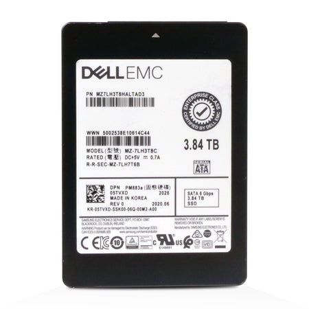 Dell/Samsung PM883a MZ7LH3T8HALTAD3 3.84TB 1 DWPD SATA 6Gb/s 3D TLC 2.5in Refurbished SSD