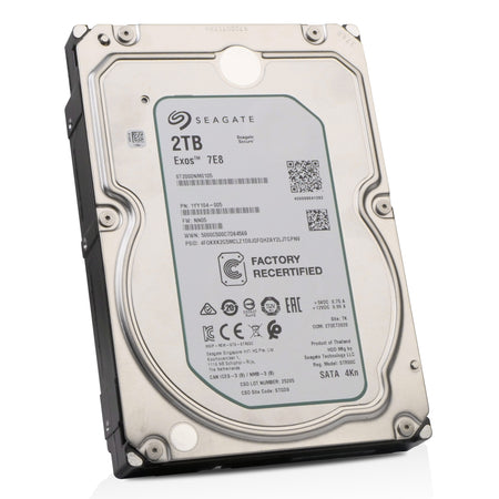 Seagate Exos 7E8 ST2000NM0105 2TB 7.2K RPM SATA 6Gb/s 4Kn 128MB 3.5" Manufacturer Recertified HDD