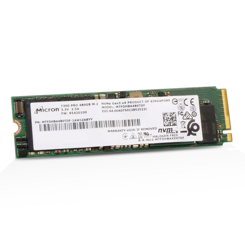 Micron 7300 PRO MTFDHBA480TDF 480GB 1 DWPD PCIe Gen 3.0 x4 4GB/s 3D TLC NVMe M.2 2280 Refurbished SSD
