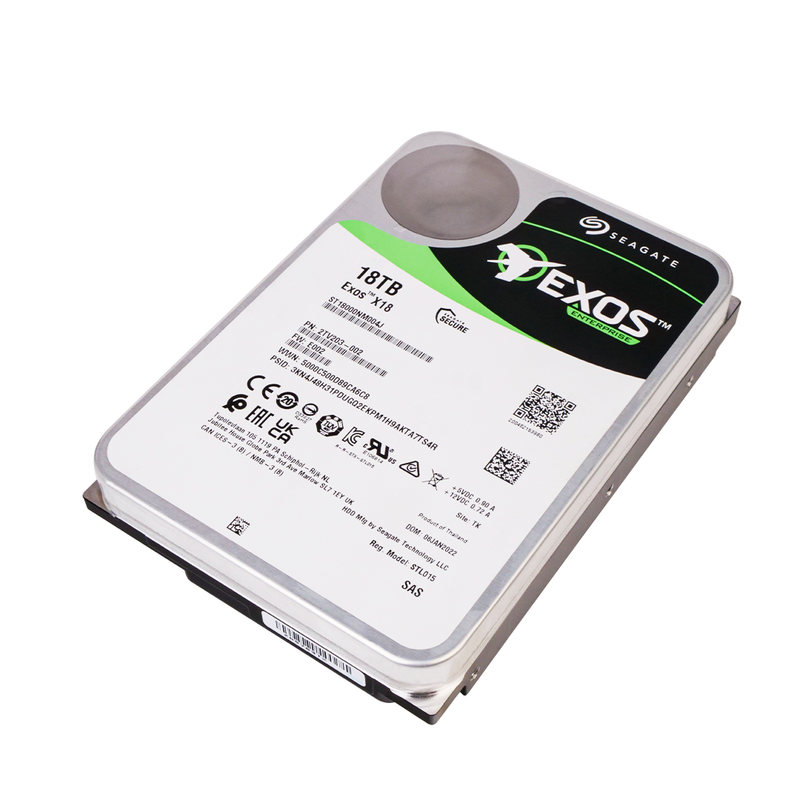 Seagate Exos X18 ST18000NM004J 18TB 7.2K RPM SAS 512e 12Gb/s 3.5in Refurbished HDD