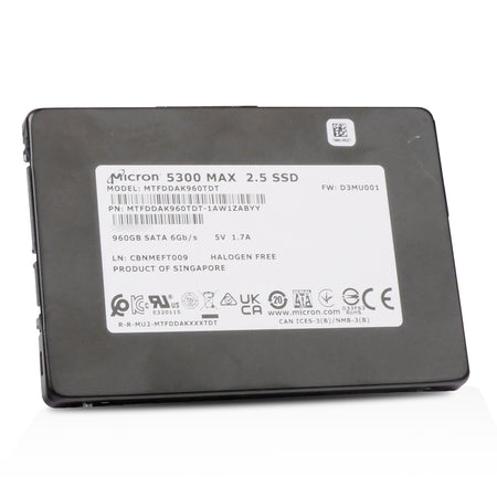Micron 5300 MAX MTFDDAK960TDT 960GB SATA 6Gb/s 3D TLC 5 DWPD 2.5in Refurbished SSD