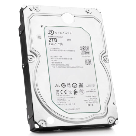 Seagate Exos 7E8 ST2000NM0055 2TB 7.2K RPM SATA 6Gb/s 512n 128MB 3.5in Recertified HDD