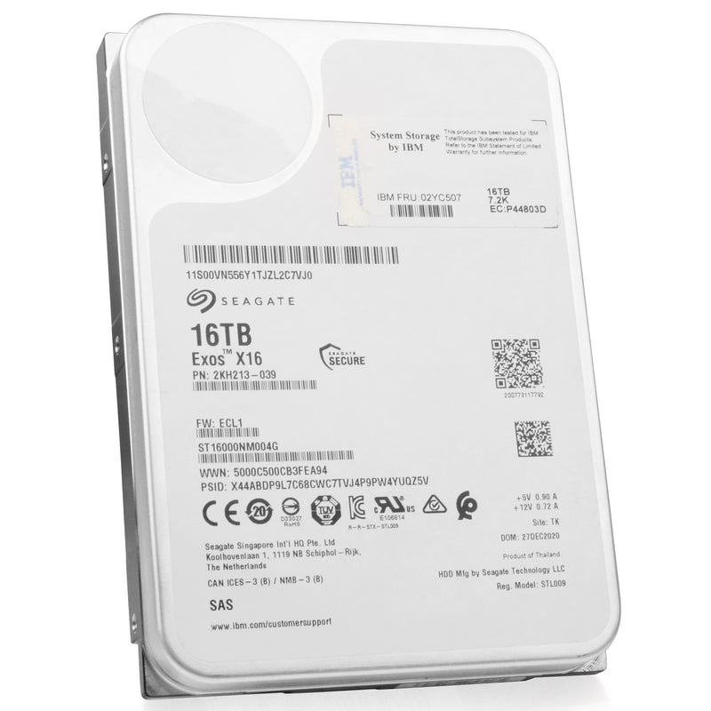 Seagate/IBM Exos X16 ST16000NM004G 16TB 7.2K RPM SAS 12Gb/s 4Kn 256MB 3.5in Refurbished HDD