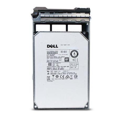 Dell G13 043V7V 8TB 7.2K RPM SAS 12Gb/s 512e 128 MB 3.5in Refurbished HDD