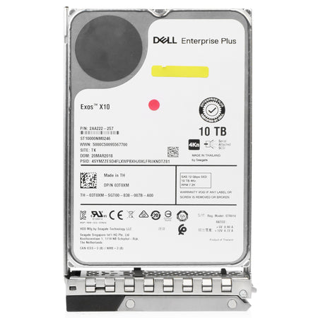 Dell G14 03T0XM 10TB 7.2K RPM SAS 12Gb/s 4Kn 256 MB 3.5in HDD