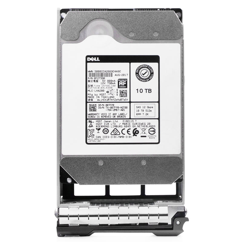 Dell G13 007FPR 10TB 7.2K RPM SAS 12Gb/s 512e 256 MB 3.5in Refurbished HDD