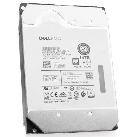 Dell/Western Digital Ultrastar DC HC530 WUH721414AL5200 0F31065 14TB 7.2K RPM SAS 12Gb/s 512e 512MB 3.5in HDD
