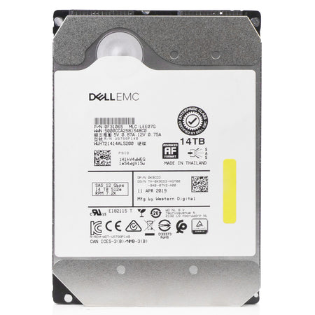 Dell/Western Digital Ultrastar DC HC530 WUH721414AL5200 0F31065 14TB 7.2K RPM SAS 12Gb/s 512e 512MB 3.5in HDD