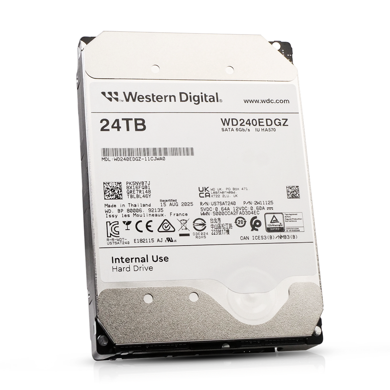 Western Digital IU HA570 WD240EDGZ 24TB 7.2K RPM SATA 6Gb/s 512e 512MB 3.5in Recertified HDD