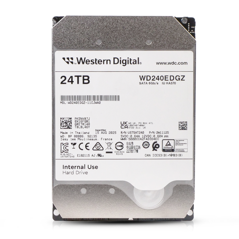 Western Digital IU HA570 WD240EDGZ 24TB 7.2K RPM SATA 6Gb/s 512e 512MB 3.5in Recertified HDD