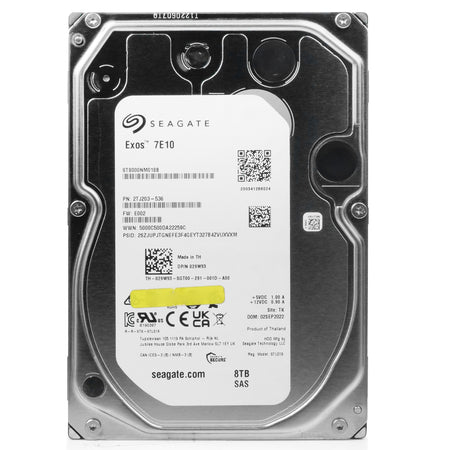 Dell/Seagate Exos 7E10 ST000NM108B 8TB 7.2K RPM SAS 12Gb/s 512e 256MB 3.5in HDD