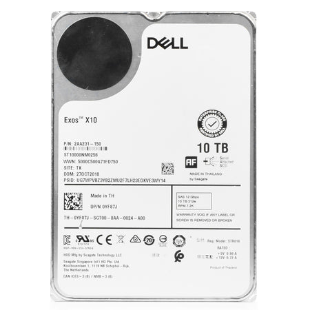 Dell/Seagate Exos 10 ST10000NM0256 10TB 7.2K RPM SAS 12Gb/s 512e 256MB 3.5in Refurbished HDD