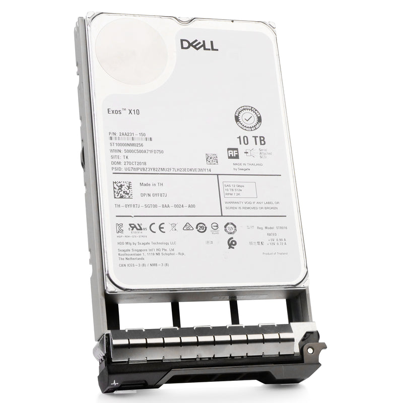 Dell G13 0YF87J 10TB 7.2K RPM SAS 12Gb/s 512e 256MB 3.5in Refurbished HDD