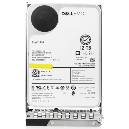 Dell G14 0YMN53 12TB 7.2K RPM SAS 12Gb/s 512e 256MB 3.5in Refurbished HDD
