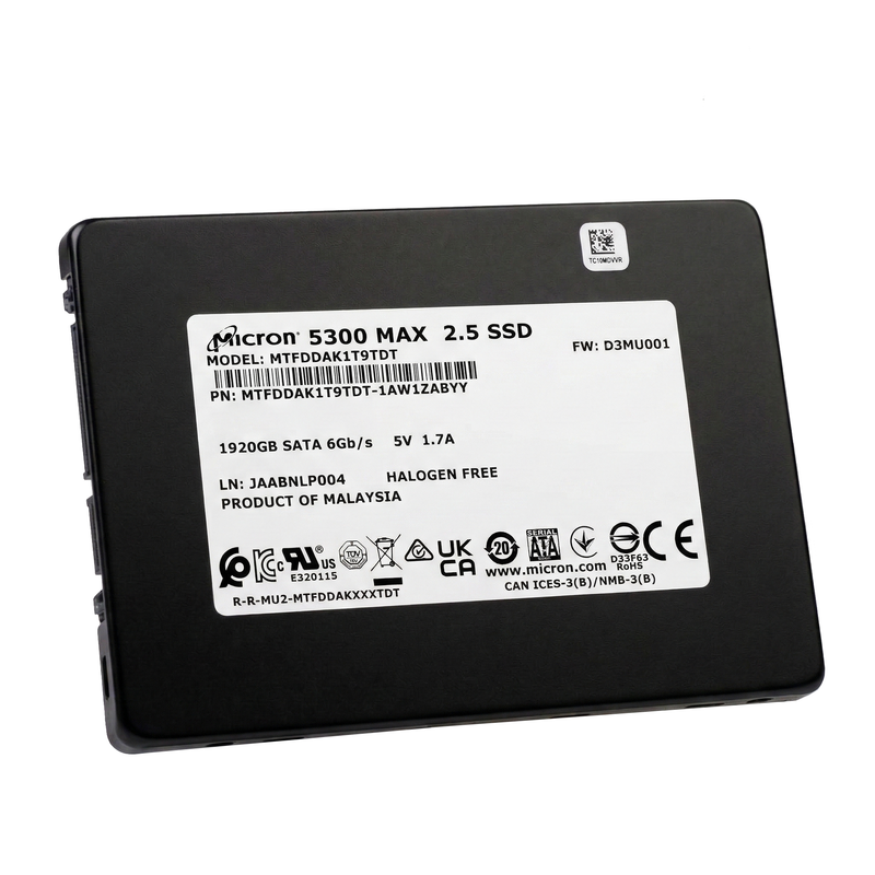 Micron 5300 MAX MTFDDAK1T9TDT 1.92TB 5 DWPD SATA 6Gb/s 3D TLC 2.5in Refurbished SSD