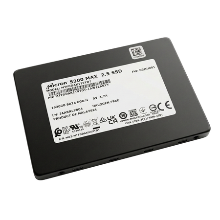 Micron 5300 MAX MTFDDAK1T9TDT 1.92TB 5 DWPD SATA 6Gb/s 3D TLC 2.5in Refurbished SSD