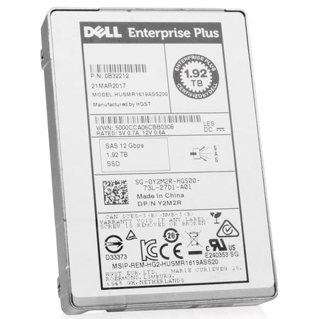 Dell/HGST Ultrastar DC SS200 HUSMR1619ASS200 0B32212 1.92TB 1 DWPD SAS 12Gb/s MLC 2.5in Refurbished SSD