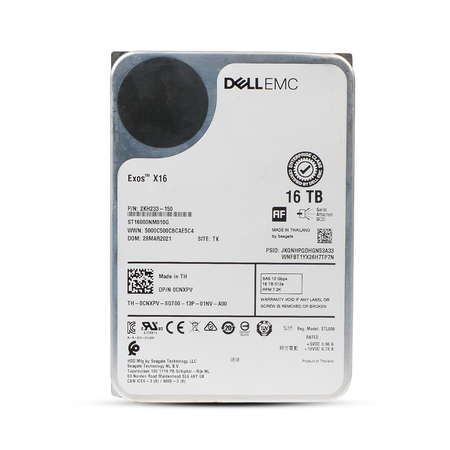 Dell/Seagate Exos X16 ST16000NM010G 16TB 7.2K RPM SAS 12Gb/s 512e 256MB 3.5in Refurbished HDD