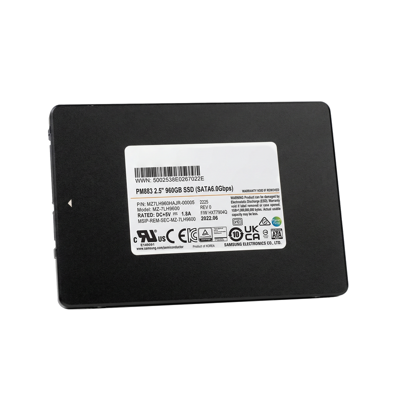 Samsung PM883 MZ7LH960HAJR 960GB 1.3 DWPD SATA 6Gb/s 3D TLC 2.5in Refurbished SSD