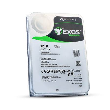 Seagate Exos X16 ST12000NM004G 12TB 7.2K RPM SAS 12Gb/s 512e SED 3.5in Hard Drive