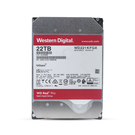 Western Digital Red Pro WD221KFGX 22TB 7.2K RPM SATA 6Gb/s 512e 512MB 3.5in Refurbished HDD