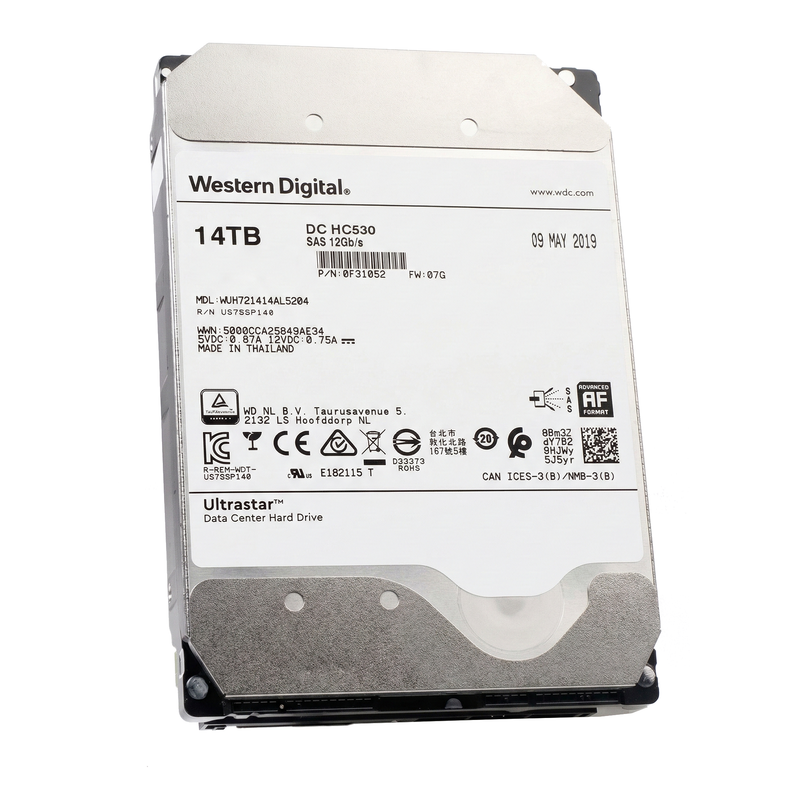 Western Digital Ultrastar DC HC530 WUH721414AL5204 0F31052 14TB 7.2K RPM SAS 12Gb/s 4Kn 3.5in Refurbished HDD