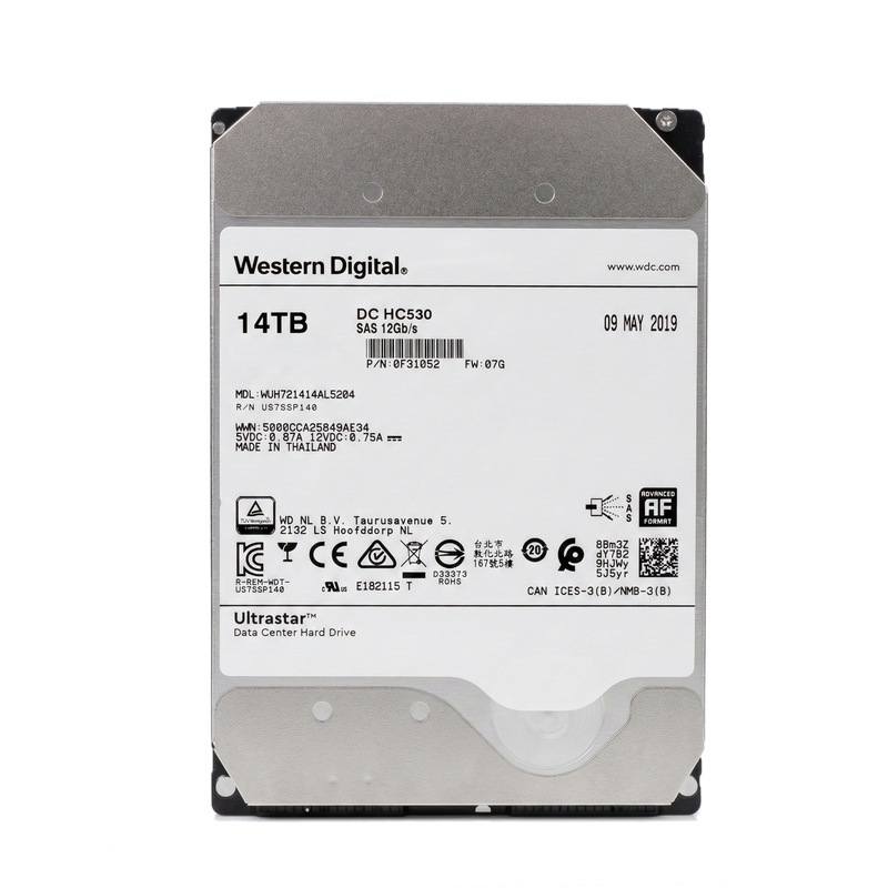 Western Digital Ultrastar DC HC530 WUH721414AL5204 0F31052 14TB 7.2K RPM SAS 12Gb/s 4Kn 3.5in Refurbished HDD
