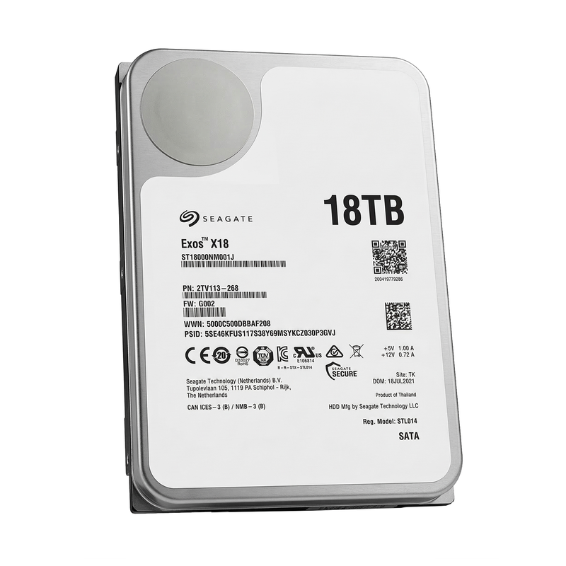 Seagate Exos X18 ST18000NM001J 18TB 7.2K RPM SATA 6Gb/s SED 3.5in Hard Drive