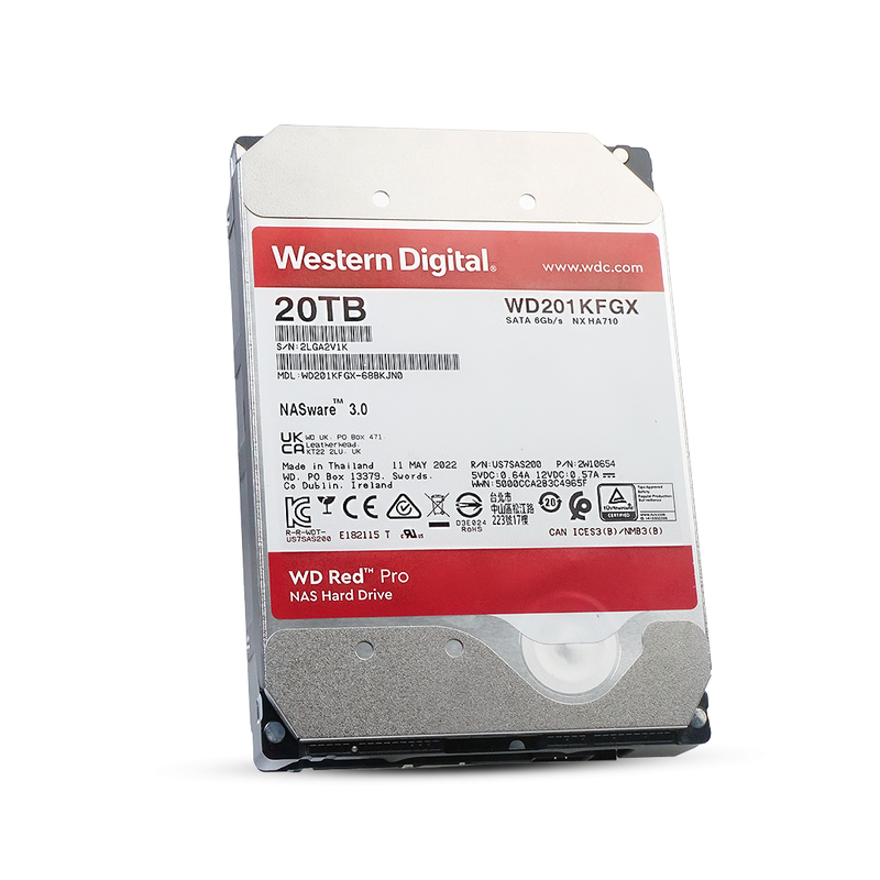 Western Digital Red Pro WD201KFGX 20TB 7.2K RPM SATA 6Gb/s 512e 512MB 3.5in Refurbished HDD
