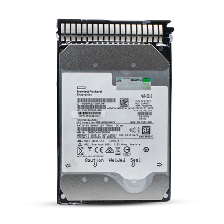 HP Generation 8 857642-002 MB010000JWAYK 10TB 7.2K RPM SAS 12Gb/s 512e 256MB 3.5in HDD, front view